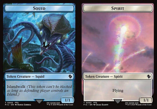 Squid (0005) // Spirit (0003) Double-Sided Token - Surge Foil