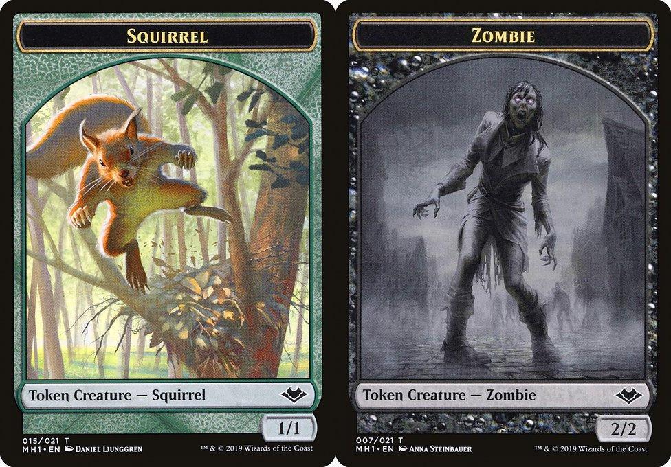 Squirrel (015) // Zombie (007) Double-Sided Token