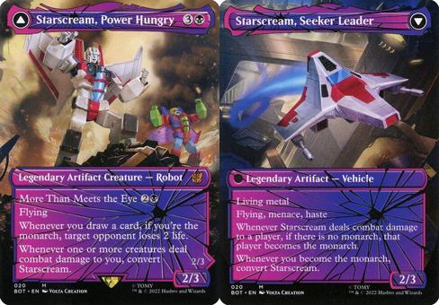 Starscream, Power Hungry // Starscream, Seeker Leader (020) (Borderless) - Shattered Glass Foil
