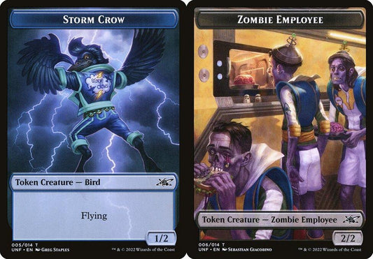 Storm Crow (005) // Zombie Employee (006) Double-Sided Token - Foil
