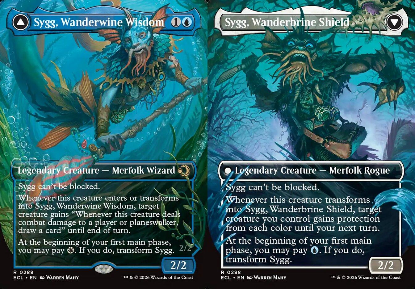 Sygg, Wanderwine Wisdom // Sygg, Wanderbrine Shield (0288) (Borderless) (ECL) - Foil