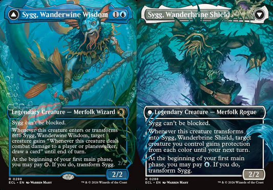 Sygg, Wanderwine Wisdom // Sygg, Wanderbrine Shield (0288) (Borderless) (ECL) - Foil