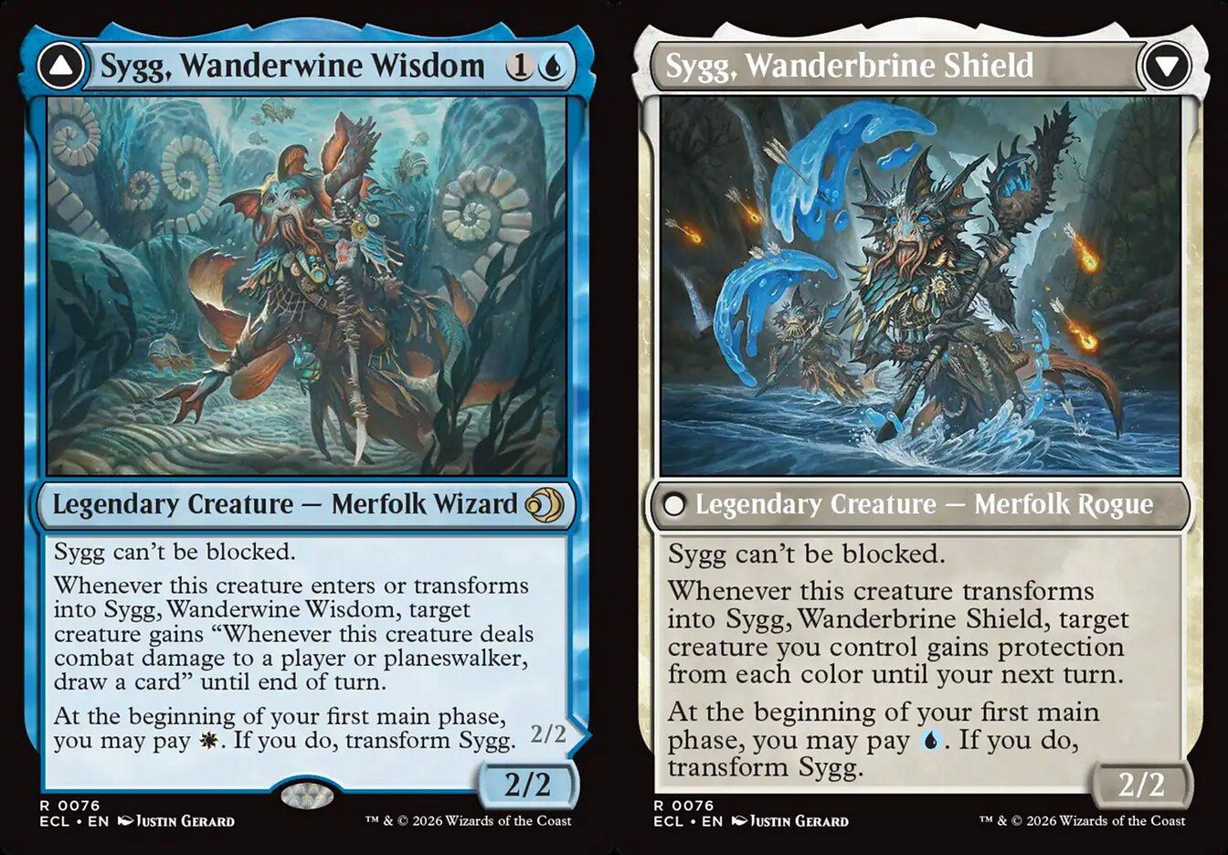 Sygg, Wanderwine Wisdom // Sygg, Wanderbrine Shield (ECL)