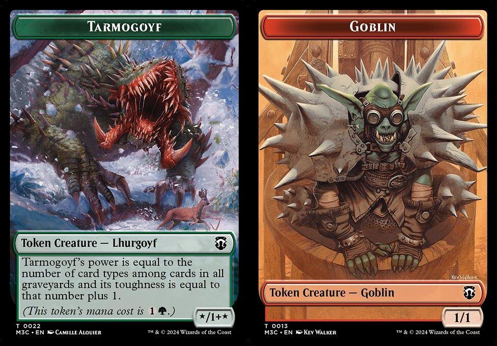 Tarmogoyf (0022) // Goblin (0013) Double-Sided Token - Ripple Foil