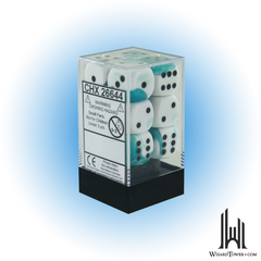 Dice Set - Gemini Teal-White / Black 16mm d6 12ct