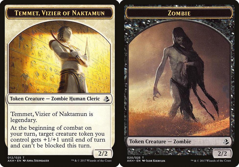Temmet, Vizier of Naktamun (012) // Zombie (020) Double-Sided Token