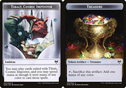 Tibalt, Cosmic Impostor Emblem (021) // Treasure (019) Double-Sided Token - Foil