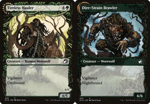Tireless Hauler // Dire-Strain Brawler (305) (Showcase) - Foil