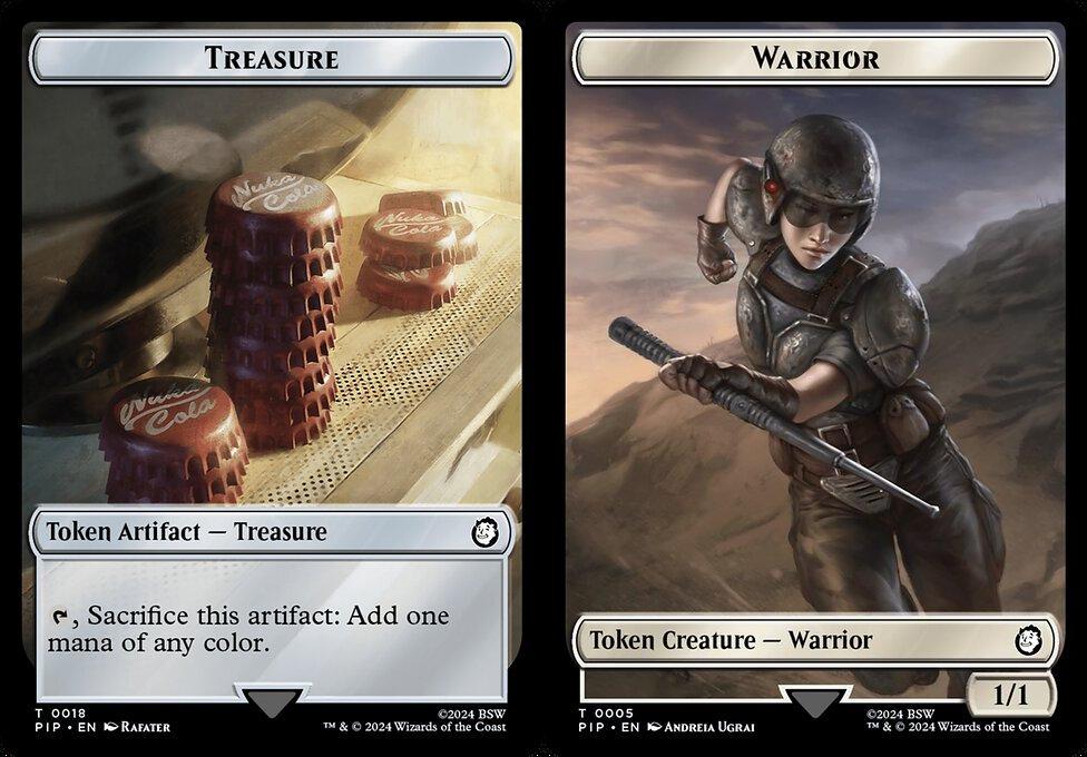 Treasure (0018) // Warrior (0005) Double-Sided Token - Foil