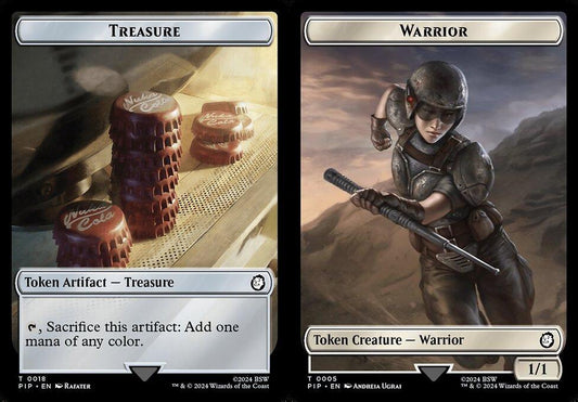 Treasure (0018) // Warrior (0005) Double-Sided Token - Foil