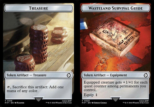 Treasure (0018) // Wasteland Survival Guide (0020) Double-Sided Token - Foil