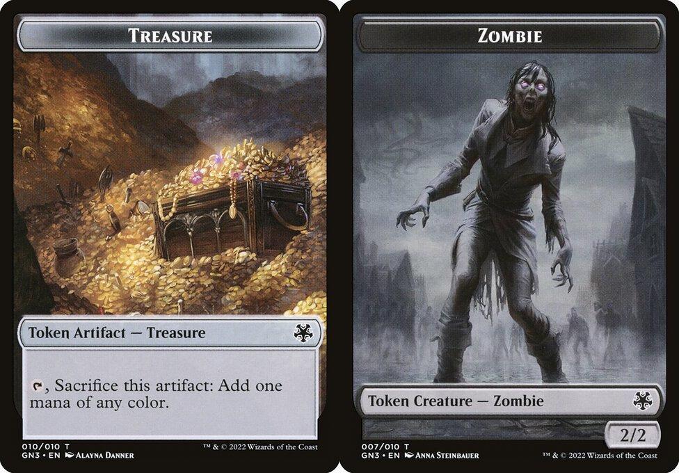 Treasure (010) // Zombie (007) Double-Sided Token