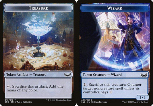 Treasure (013) // Wizard (005) Double-Sided Token - Foil