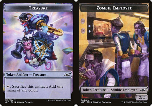 Treasure (013) // Zombie Employee (006) Double-Sided Token - Foil