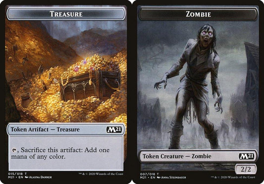 Treasure (015) // Zombie (007) Double-Sided Token - Foil