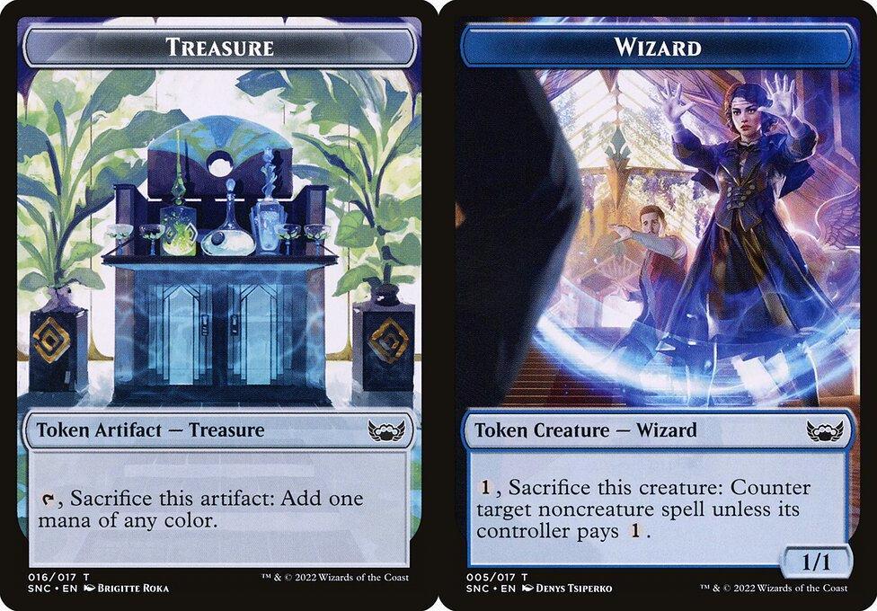 Treasure (016) // Wizard (005) Double-Sided Token - Foil