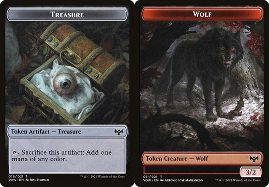 Treasure (018) // Wolf (011) Double-Sided Token - Foil