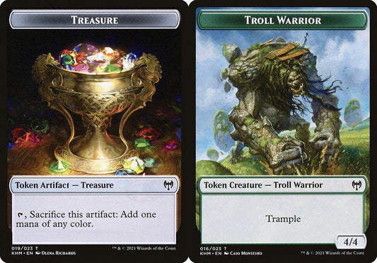 Treasure (019) // Troll Warrior (016) Double-Sided Token - Foil