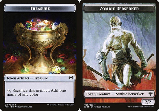 Treasure (019) // Zombie Berserker (009) Double-Sided Token - Foil