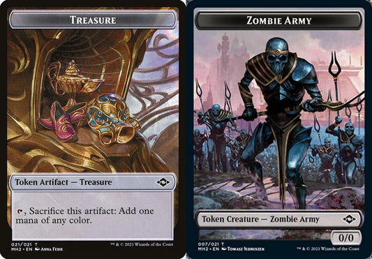 Treasure (021) // Zombie Army (007) Double-Sided Token - Foil
