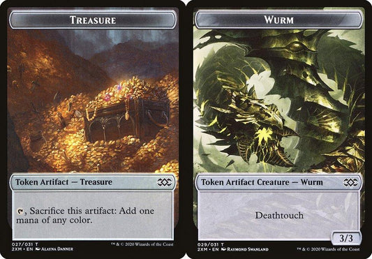 Treasure (027) // Wurm (029) Double-Sided Token - Foil