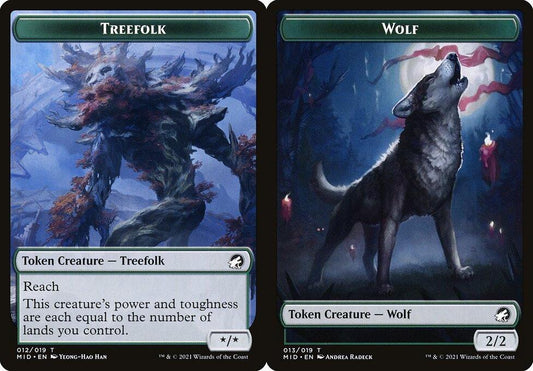 Treefolk (012) // Wolf (013) Double-Sided Token - Foil