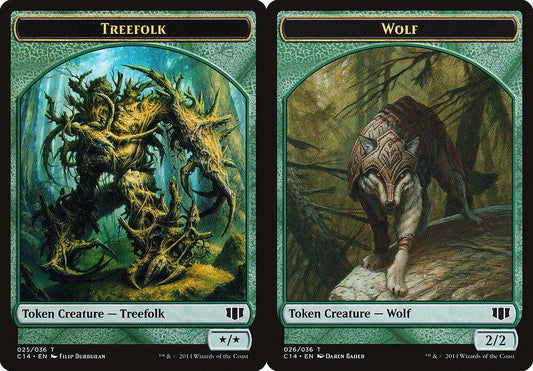 Treefolk (025) // Wolf (026) Double-Sided Token