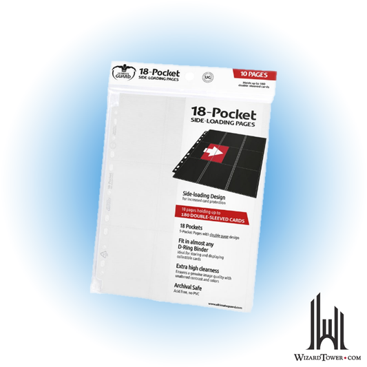 Card Holder Sheet - Side Loader White 18-Pocket Pack of 10