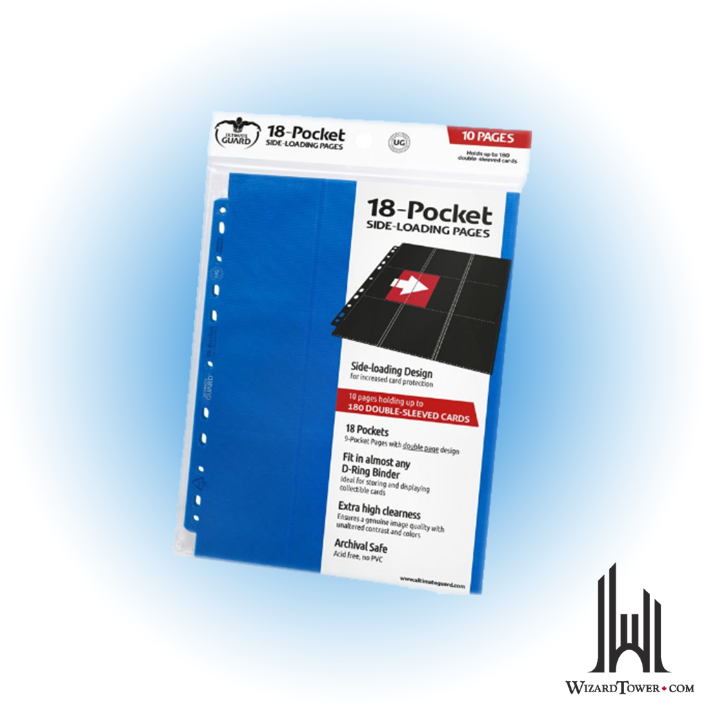 Card Holder Sheet - Side Loader Blue 18-Pocket Pack of 10