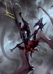 Burning-Rune Demon (20/81) Art Card (AKHM) - Gold-Stamped Signature