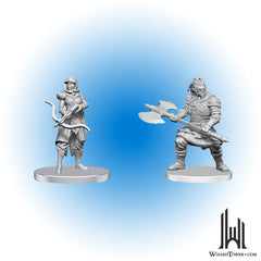 Unpainted Miniature - Dungeons & Dragons - Assassin and Berserker