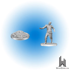 Unpainted Miniature - Dungeons & Dragons - Swarm of Rot Grubs & Rot Grub Victim