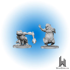 Unpainted Miniature - Pathfinder - Boggard Scout and Castoroides