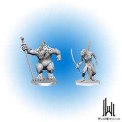 Unpainted Miniature - Pathfinder - Xulgath Skirmisher and Stoneliege