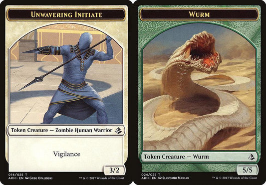 Unwavering Initiate (014) // Wurm (024) Double-Sided Token