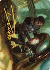 Urza, Powerstone Prodigy (35/81) Art Card (ABRO) - Gold-Stamped Signature
