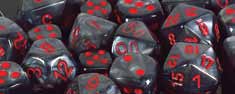 Dice Set - Velvet Black / Red 7ct