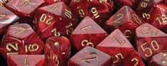 Dice Set - Vortex Burgundy / Gold 7ct