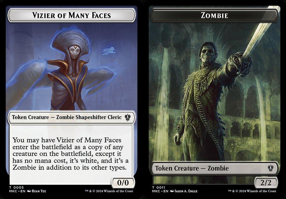 Vizier of Many Faces (0005) // Zombie (0011) Double-Sided Token