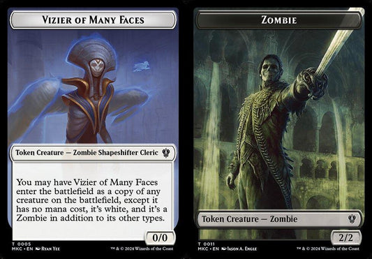Vizier of Many Faces (0005) // Zombie (0011) Double-Sided Token