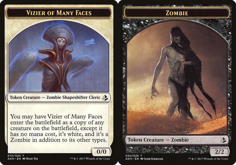 Vizier of Many Faces (015) // Zombie (020) Double-Sided Token