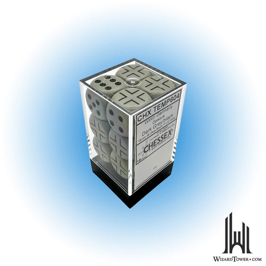 Dice Set - Opaque WWII German Dark Grey / Black 16mm d6 12ct