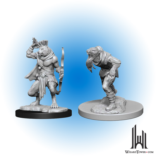 Unpainted Miniature - Dungeons & Dragons - Wererat and Weretiger