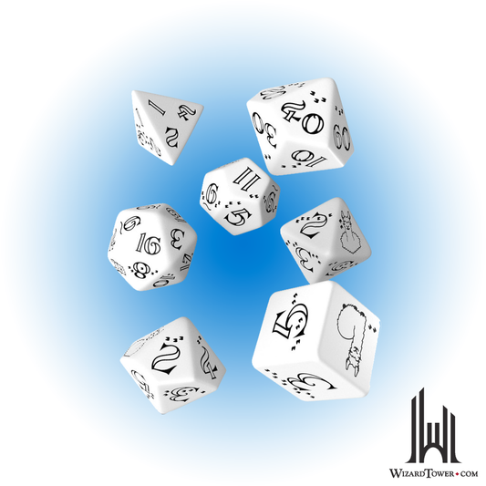 Dice Set - Shimmering Llama White / Black 7ct
