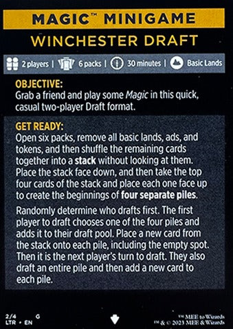Magic Minigame: Winchester Draft (TTLR)