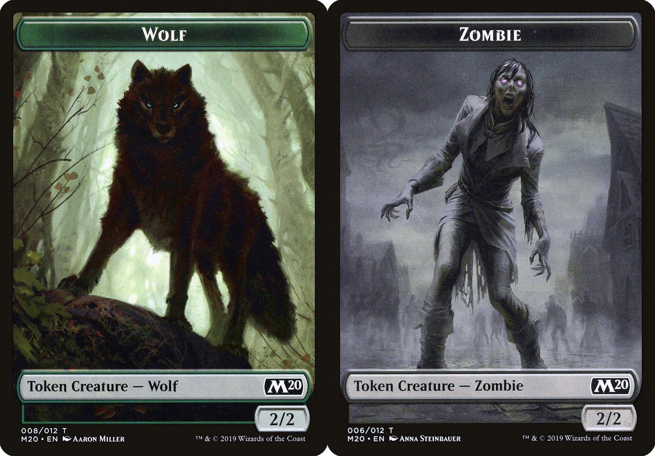 Wolf (008) // Zombie (006) Double-Sided Token