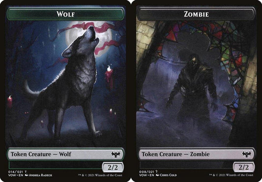 Wolf (014) // Zombie (008) Double-Sided Token - Foil