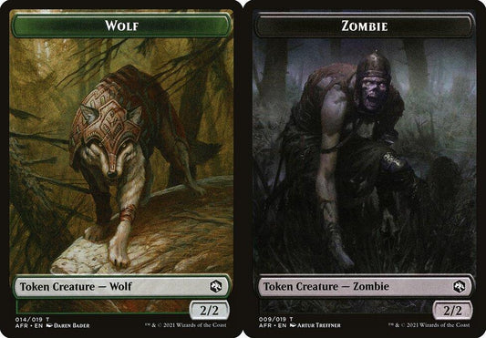 Wolf (014) // Zombie (009) Double-Sided Token - Foil