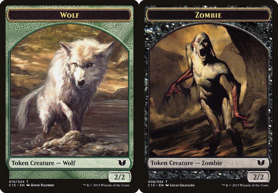 Wolf (019) // Zombie (008) Double-Sided Token