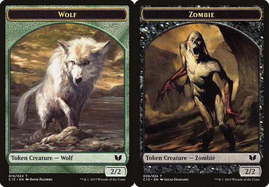 Wolf (019) // Zombie (008) Double-Sided Token